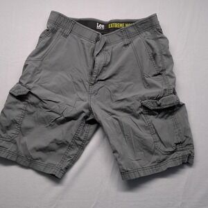 Lee Men's Performance Series Extreme Motion Cargo Shorts Khaki Grey Size 33